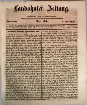 Landshuter Zeitung Donnerstag 7. Juni 1849