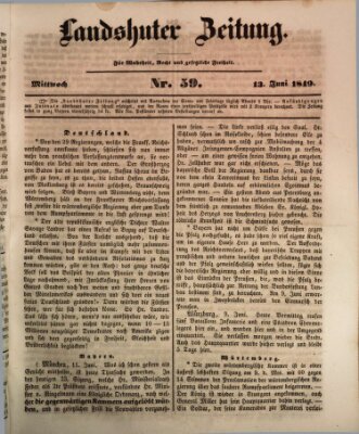 Landshuter Zeitung Mittwoch 13. Juni 1849