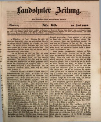 Landshuter Zeitung Dienstag 19. Juni 1849