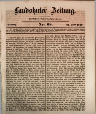 Landshuter Zeitung Sonntag 24. Juni 1849