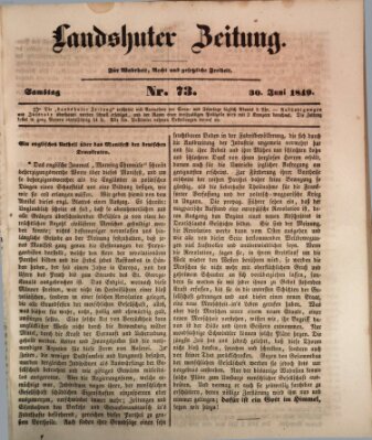 Landshuter Zeitung Samstag 30. Juni 1849