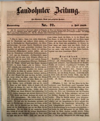 Landshuter Zeitung Donnerstag 5. Juli 1849