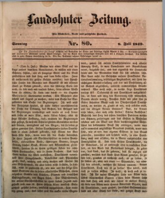 Landshuter Zeitung Sonntag 8. Juli 1849