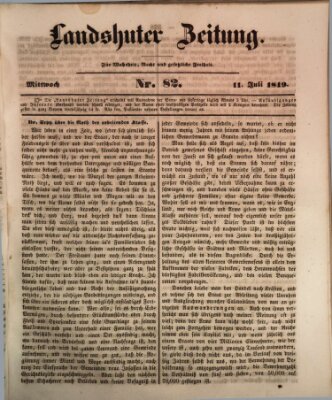 Landshuter Zeitung Mittwoch 11. Juli 1849