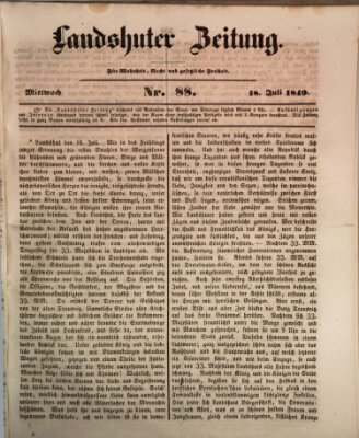 Landshuter Zeitung Mittwoch 18. Juli 1849