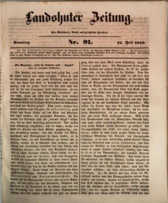 Landshuter Zeitung Samstag 21. Juli 1849