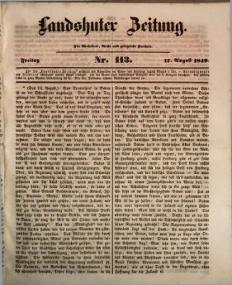 Landshuter Zeitung Freitag 17. August 1849