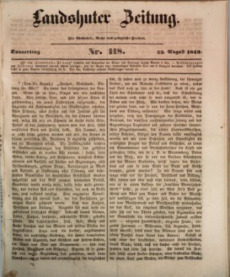 Landshuter Zeitung Donnerstag 23. August 1849