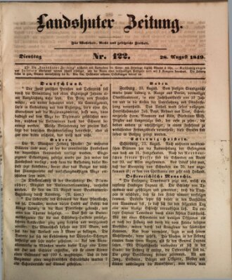 Landshuter Zeitung Dienstag 28. August 1849