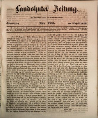 Landshuter Zeitung Donnerstag 30. August 1849