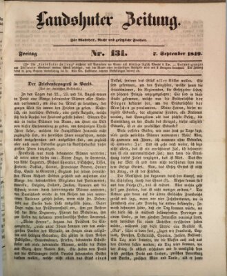 Landshuter Zeitung Freitag 7. September 1849