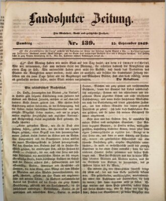 Landshuter Zeitung Samstag 15. September 1849