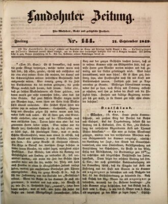 Landshuter Zeitung Freitag 21. September 1849