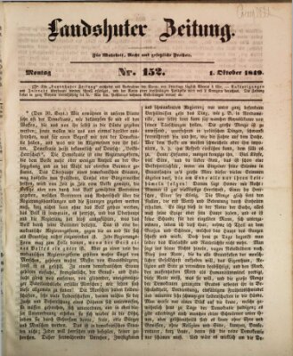 Landshuter Zeitung Montag 1. Oktober 1849