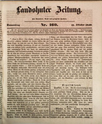 Landshuter Zeitung Donnerstag 11. Oktober 1849