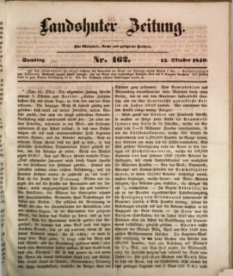 Landshuter Zeitung Samstag 13. Oktober 1849