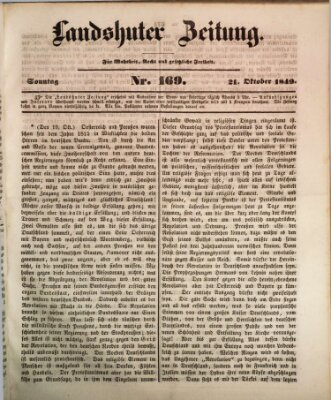 Landshuter Zeitung Sonntag 21. Oktober 1849