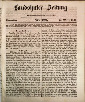 Landshuter Zeitung Donnerstag 25. Oktober 1849