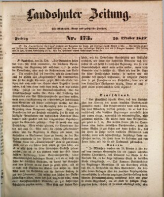 Landshuter Zeitung Freitag 26. Oktober 1849