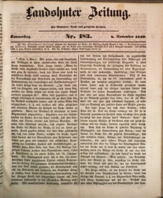 Landshuter Zeitung Donnerstag 8. November 1849