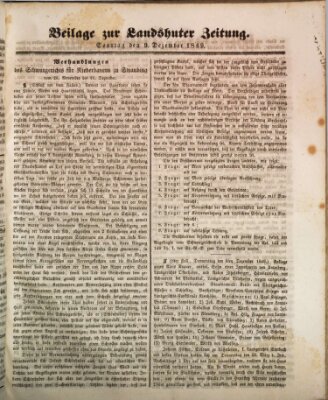 Landshuter Zeitung Sonntag 9. Dezember 1849