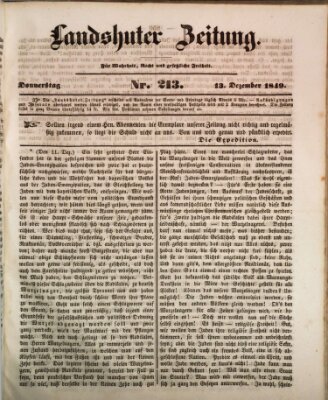 Landshuter Zeitung Donnerstag 13. Dezember 1849