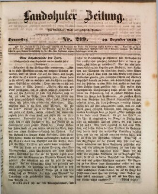 Landshuter Zeitung Donnerstag 20. Dezember 1849