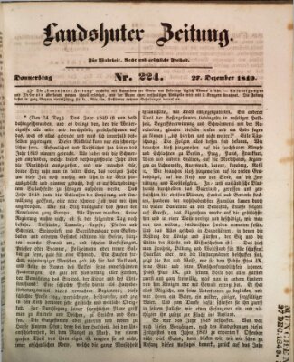 Landshuter Zeitung Donnerstag 27. Dezember 1849