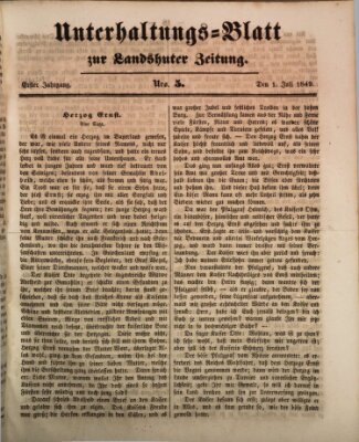 Landshuter Zeitung Sonntag 1. Juli 1849