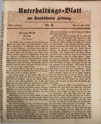 Landshuter Zeitung Montag 16. Juli 1849