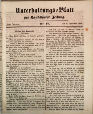 Landshuter Zeitung Sonntag 23. September 1849