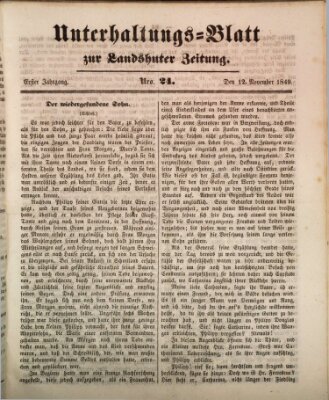 Landshuter Zeitung Montag 12. November 1849