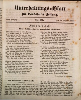 Landshuter Zeitung Montag 31. Dezember 1849