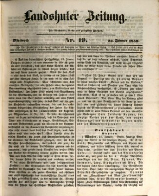 Landshuter Zeitung Mittwoch 23. Januar 1850