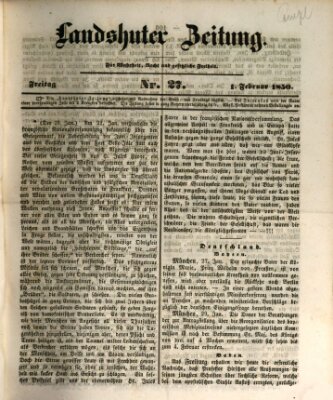 Landshuter Zeitung Freitag 1. Februar 1850