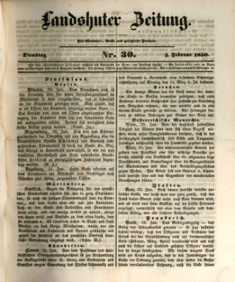 Landshuter Zeitung Dienstag 5. Februar 1850