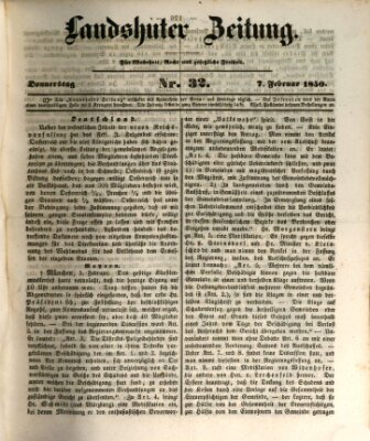 Landshuter Zeitung Donnerstag 7. Februar 1850