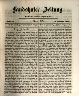 Landshuter Zeitung Sonntag 10. Februar 1850