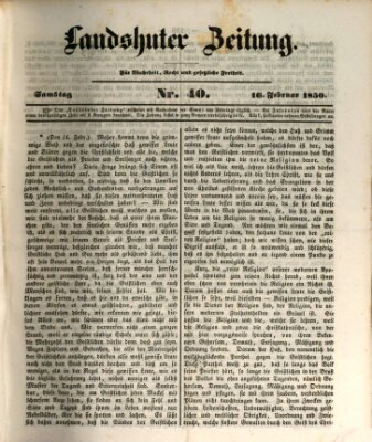 Landshuter Zeitung Samstag 16. Februar 1850