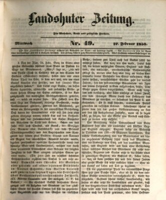 Landshuter Zeitung Mittwoch 27. Februar 1850