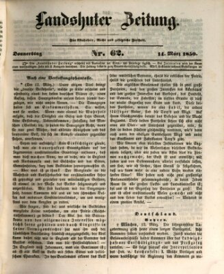 Landshuter Zeitung Donnerstag 14. März 1850