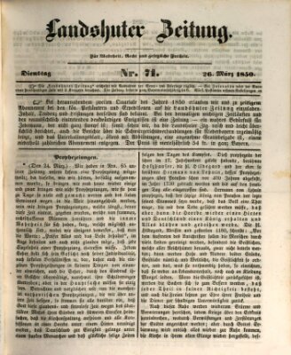 Landshuter Zeitung Dienstag 26. März 1850