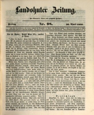 Landshuter Zeitung Freitag 26. April 1850