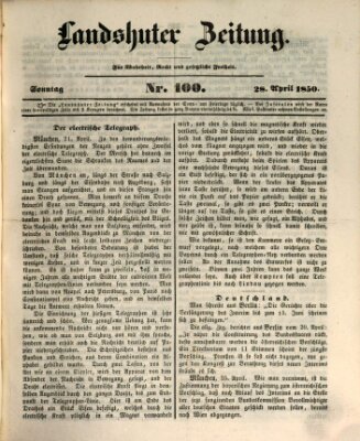 Landshuter Zeitung Sonntag 28. April 1850