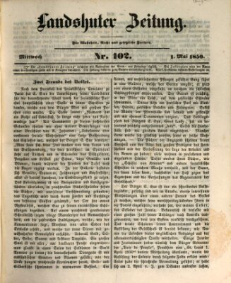 Landshuter Zeitung Mittwoch 1. Mai 1850