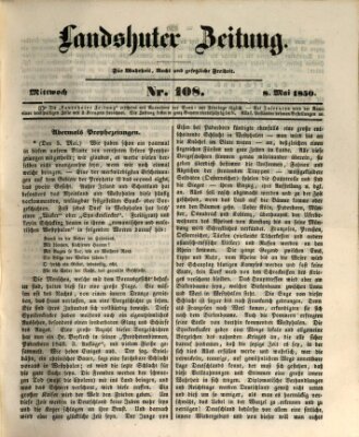 Landshuter Zeitung Mittwoch 8. Mai 1850