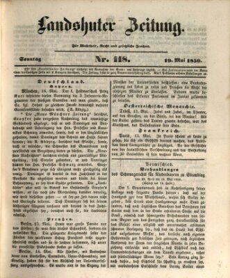 Landshuter Zeitung Sonntag 19. Mai 1850