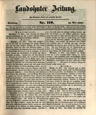 Landshuter Zeitung Dienstag 21. Mai 1850