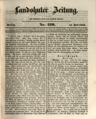 Landshuter Zeitung Freitag 14. Juni 1850