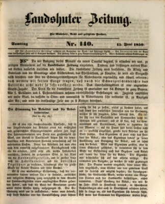 Landshuter Zeitung Samstag 15. Juni 1850